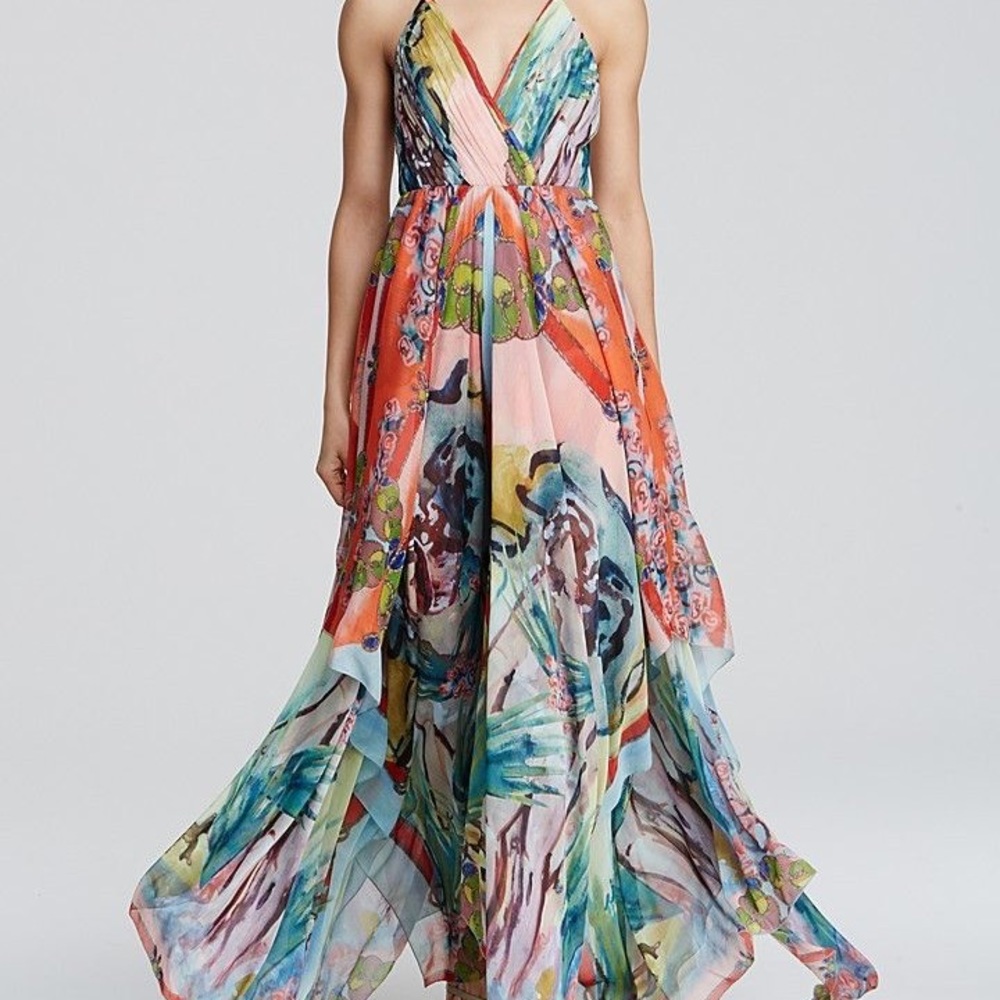 Colorful and Flowy Alice+Olivia Scarf Dress